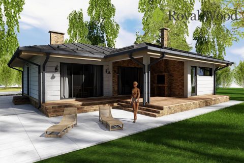 Проект деревянного дома по безусадочной технологии «Алма» — 130,5 м²
