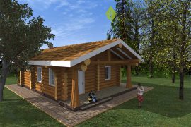 Проект деревянного гостевого дома с баней «Аспен» — 111 м²